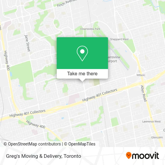 Greg's Moving & Delivery map