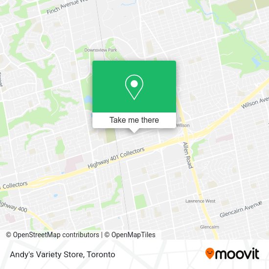 Andy's Variety Store map