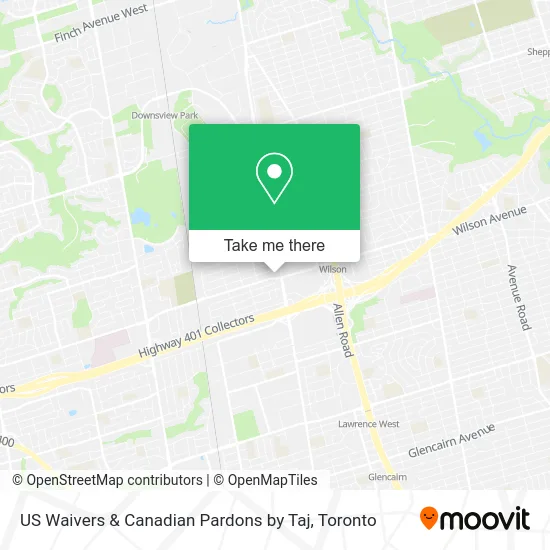 US Waivers & Canadian Pardons by Taj map