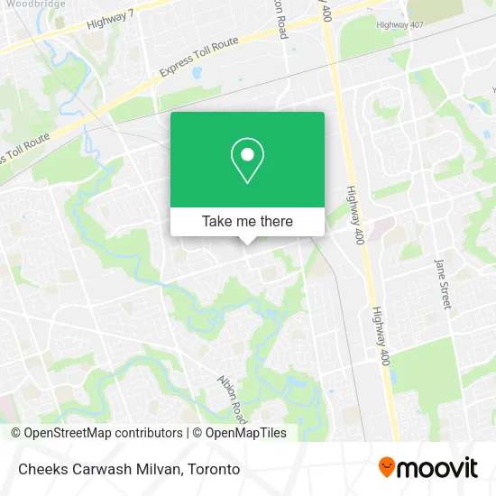 Cheeks Carwash Milvan map