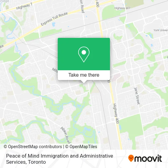 Peace of Mind Immigration and Administrative Services map