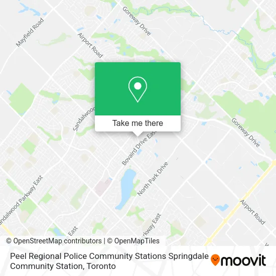 Peel Regional Police Community Stations Springdale Community Station map
