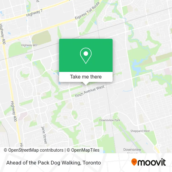 Ahead of the Pack Dog Walking map