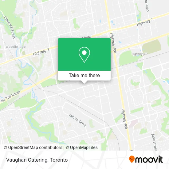 Vaughan Catering map