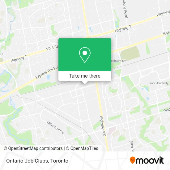 Ontario Job Clubs map