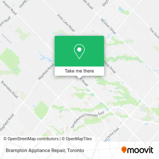 Brampton Appliance Repair map