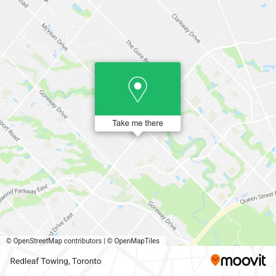 Redleaf Towing map