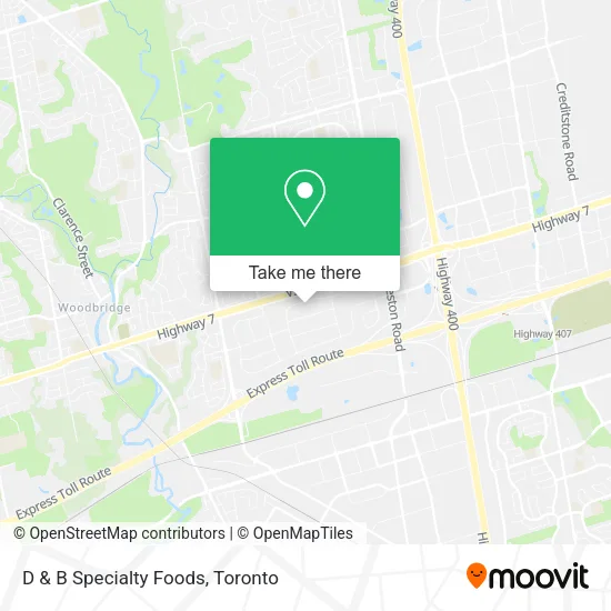 D & B Specialty Foods map