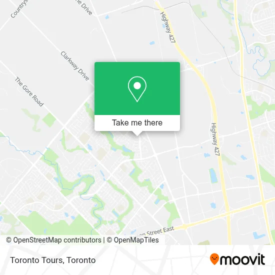 Toronto Tours map