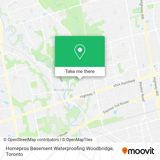 Homepros Basement Waterproofing Woodbridge map