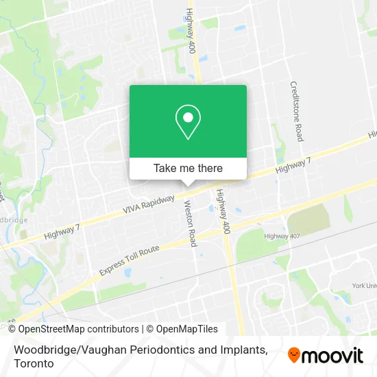 Woodbridge / Vaughan Periodontics and Implants map