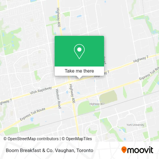 Boom Breakfast & Co. Vaughan map
