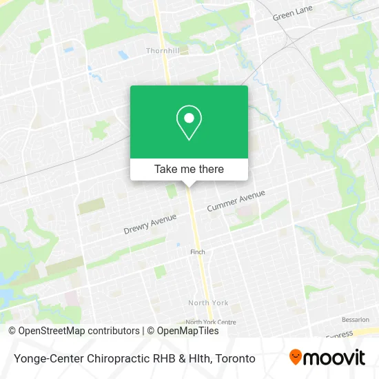 Yonge-Center Chiropractic RHB & Hlth map