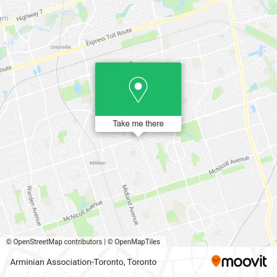 Arminian Association-Toronto map