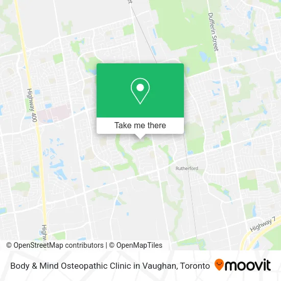 Body & Mind Osteopathic Clinic in Vaughan map