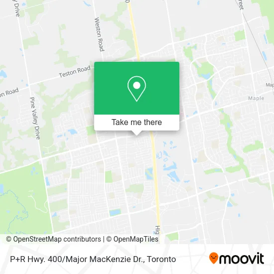 P+R Hwy. 400 / Major MacKenzie Dr. plan