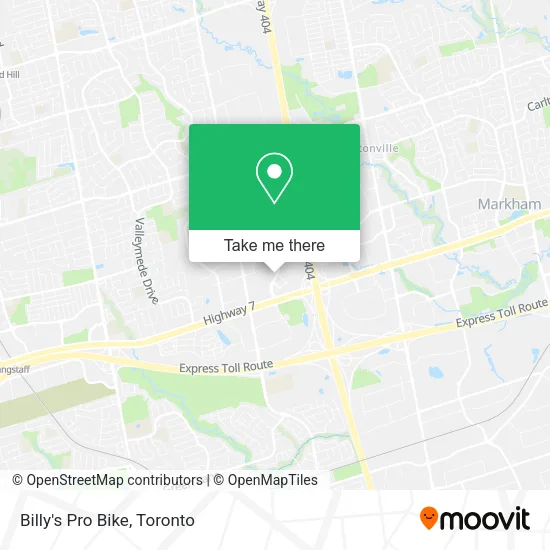 Billy's Pro Bike map