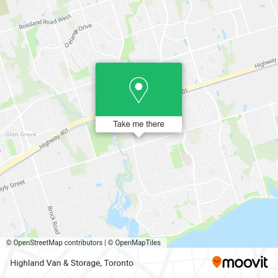Highland Van & Storage map