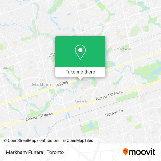 Markham Funeral map