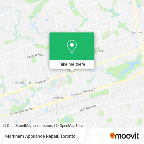 Markham Appliance Repair map