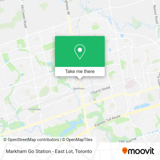 Markham Go Station - East Lot map