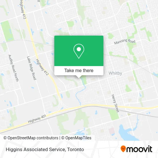 Higgins Associated Service map