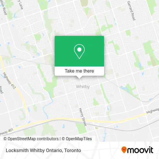 Locksmith Whitby Ontario map