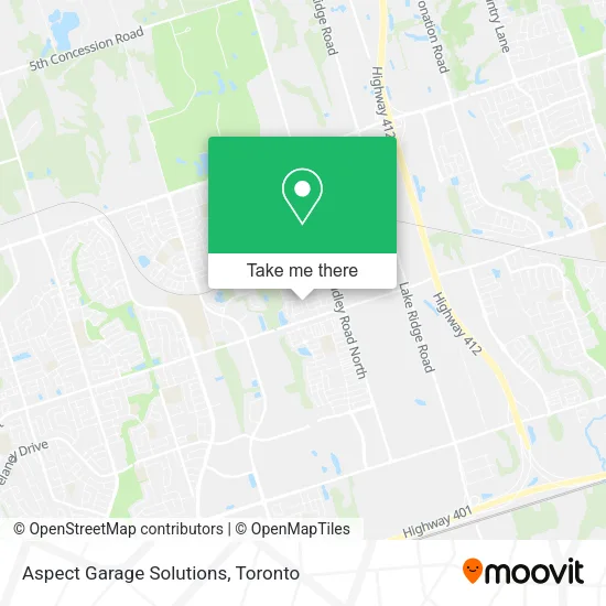 Aspect Garage Solutions map