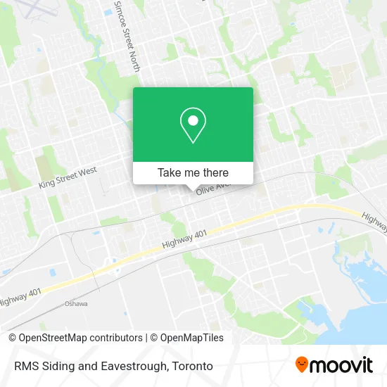 RMS Siding and Eavestrough map