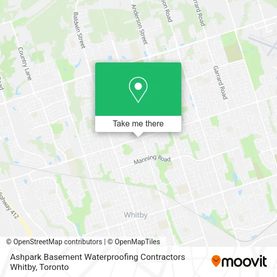 Ashpark Basement Waterproofing Contractors Whitby map