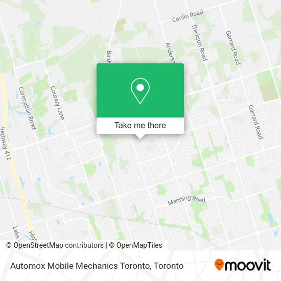 Automox Mobile Mechanics Toronto map