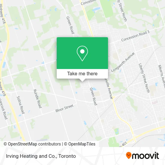 Irving Heating and Co. map