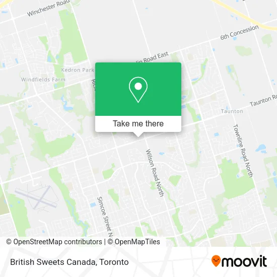 British Sweets Canada map