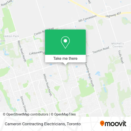 Cameron Contracting Electricians map