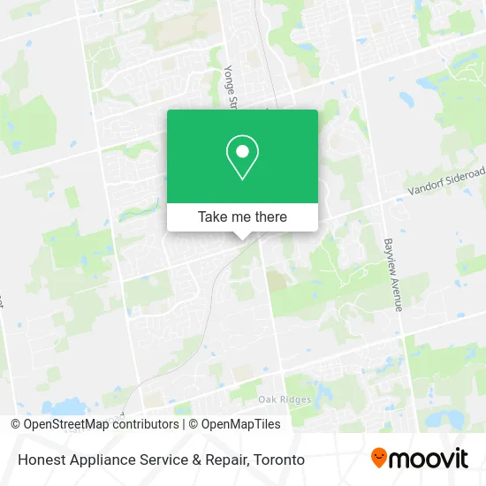 Honest Appliance Service & Repair map