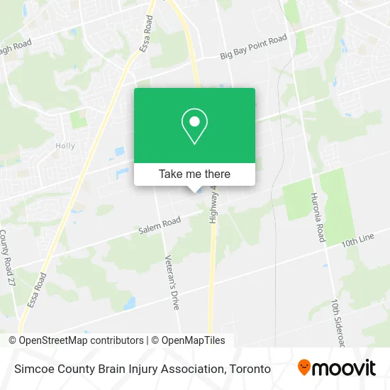 Simcoe County Brain Injury Association map