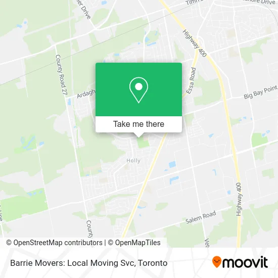 Barrie Movers: Local Moving Svc map