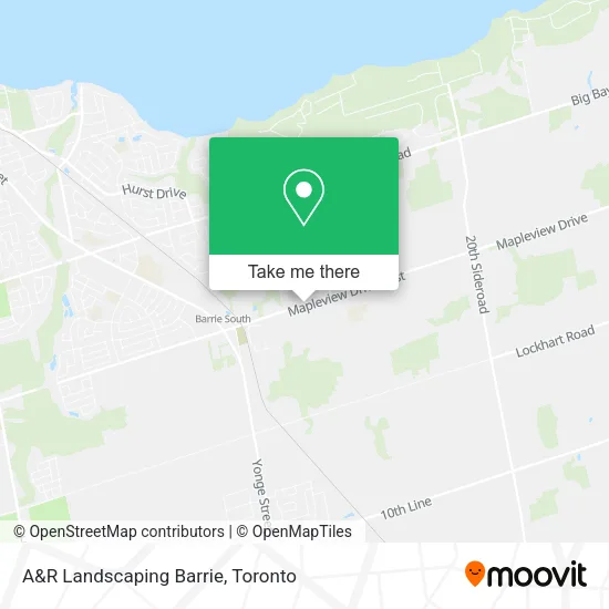 A&R Landscaping Barrie map