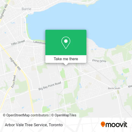 Arbor Vale Tree Service map