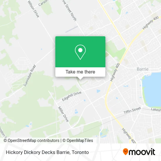 Hickory Dickory Decks Barrie map