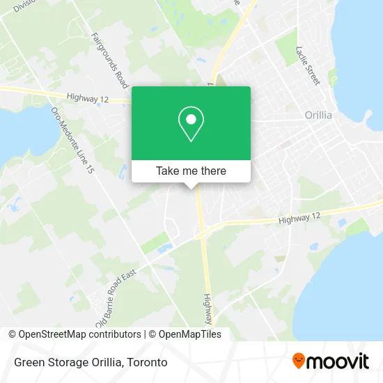 Green Storage Orillia map