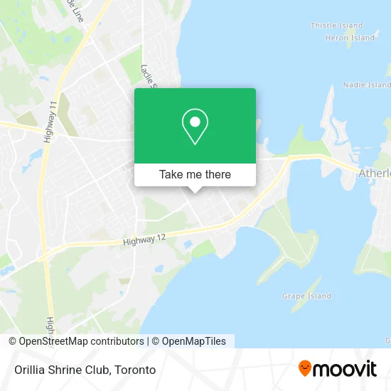 Orillia Shrine Club map
