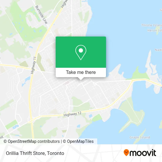 Orillia Thrift Store map