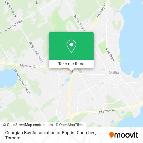 Georgian Bay Association of Baptist Churches map