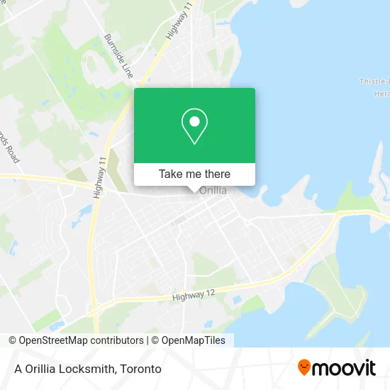A Orillia Locksmith map