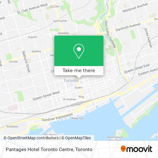 Pantages Hotel Toronto Centre map