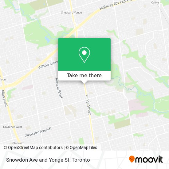 Snowdon Ave and Yonge St plan