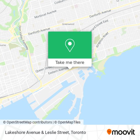 Lakeshore Avenue & Leslie Street map