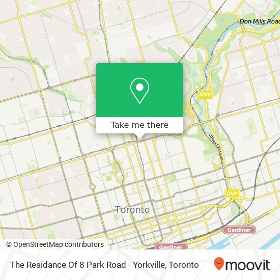 The Residance Of 8 Park Road - Yorkville map