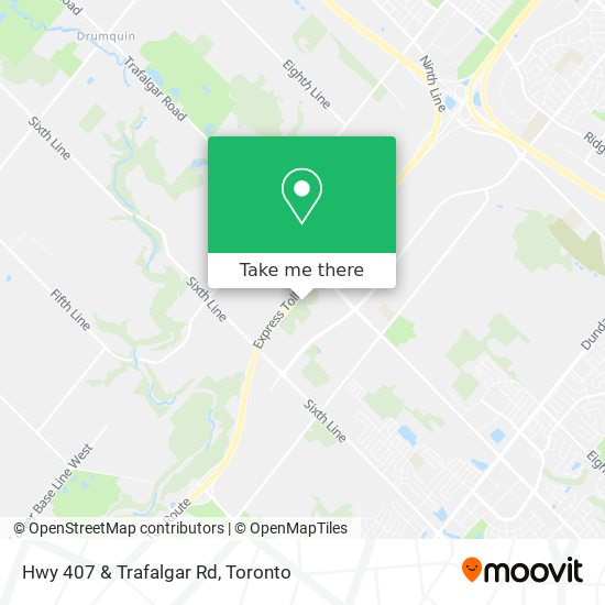 Hwy 407 & Trafalgar Rd map